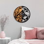 Wallity Reloj de pared decorativo de madera Nogal y Negro